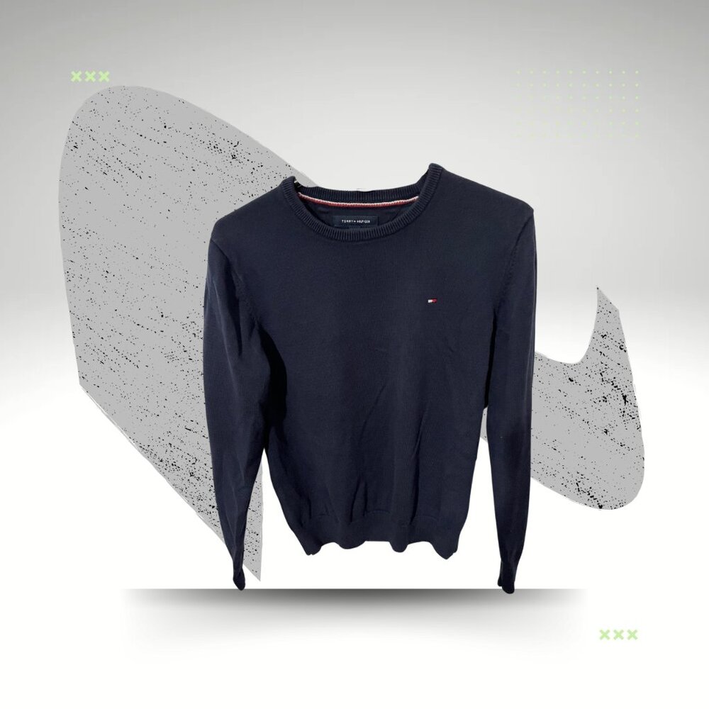 Medium Men's Navy Blue Tommy Hilfiger Knit Sweater